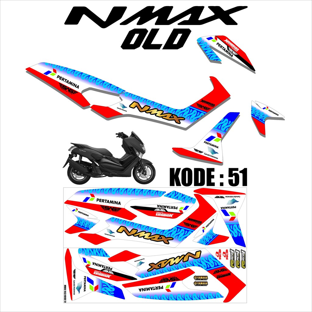 (COD) Striping NMAX OLD - Sticker Striping Variasi list Yamaha NMAX Lama MM-51Mandalika Pertamina