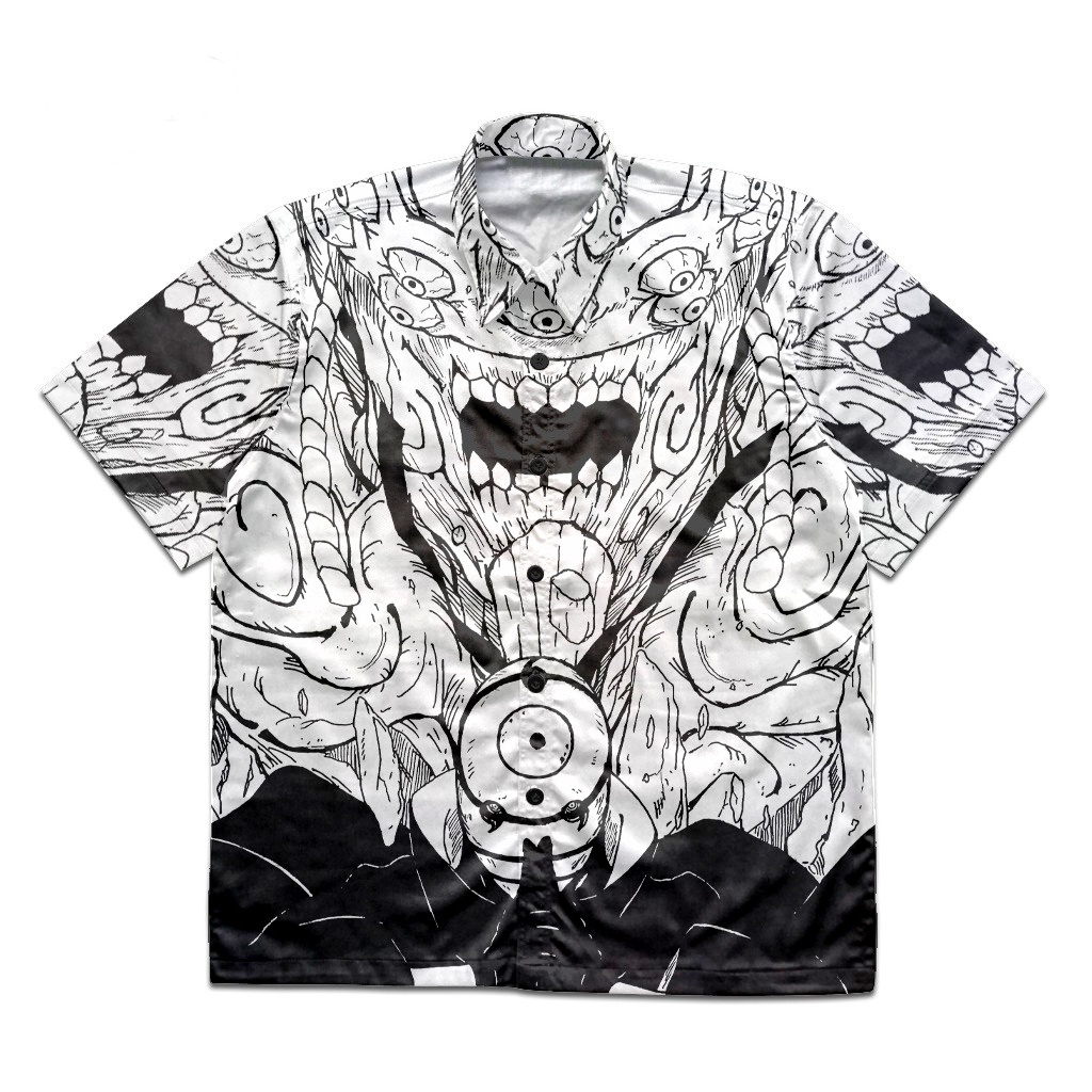 Kemeja Obito Gedo Mazo White Anime Manga Naruto Premium Unisex