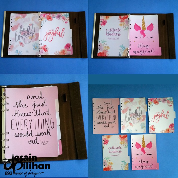 

Pembatas Lovely Quote Binder 2 Ring, 6 Ring, 20 Ring, 26 Ring 1 Set 5 Lembar Laminasi Glossy Murah