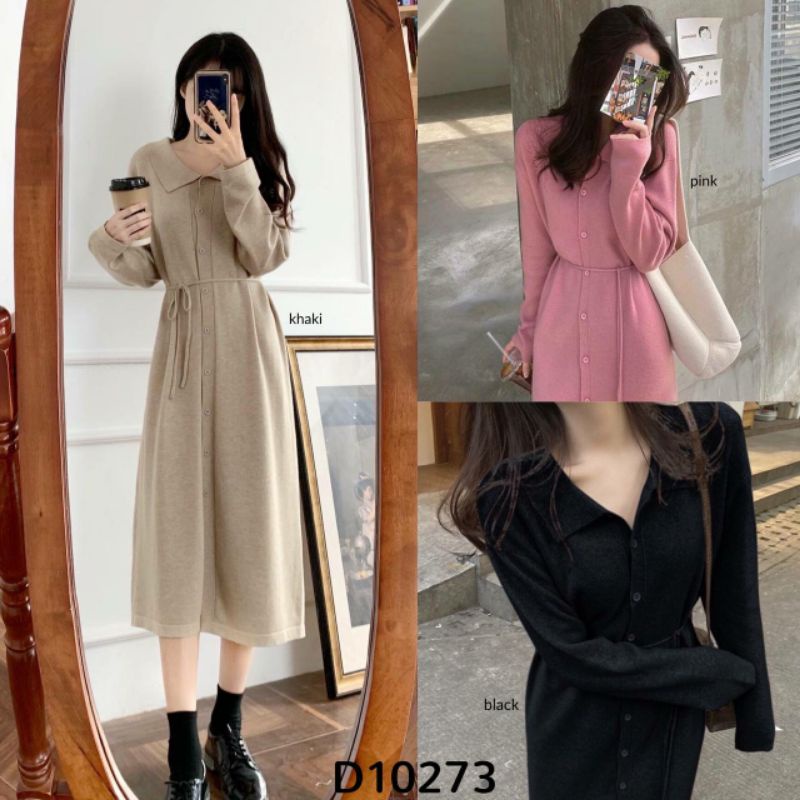 Danica Tie Belt Loose Knit Dress