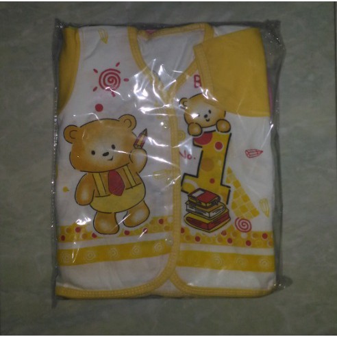 ½ LUSIN SETELAN PENDEK PUTIH POLA Bahan TC Motif Pola Random Warna Mix Isi 6 Pasang Baju dan Celana Uk. Newborn