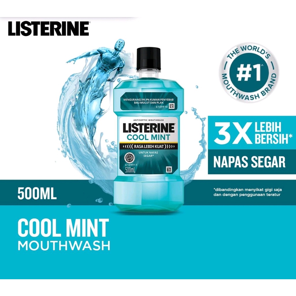 LISTERINE COOL MINT / MULTI PROTECT SENSITIVE 500ML // LISTERINE OBAT KUMUR