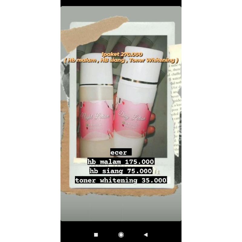 Handbody pemutih HB dosting