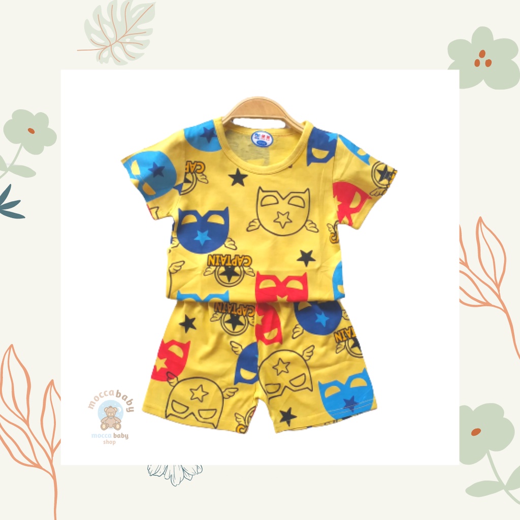 MBSS - Setelan Bayi Pendek FULLPRINT KL / Baju Anak Unisex Setelan Pendek Anak / Baju Bayi Import A124