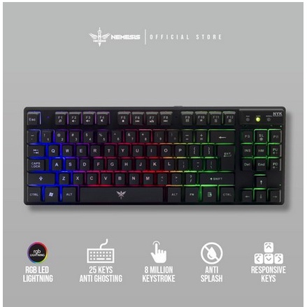 ITSTORE Keyboard Gaming Murah NYK K-01 / K-02 TKL RGB LED Backlight Compatible For PC and Laptop Bluetooth BT-90