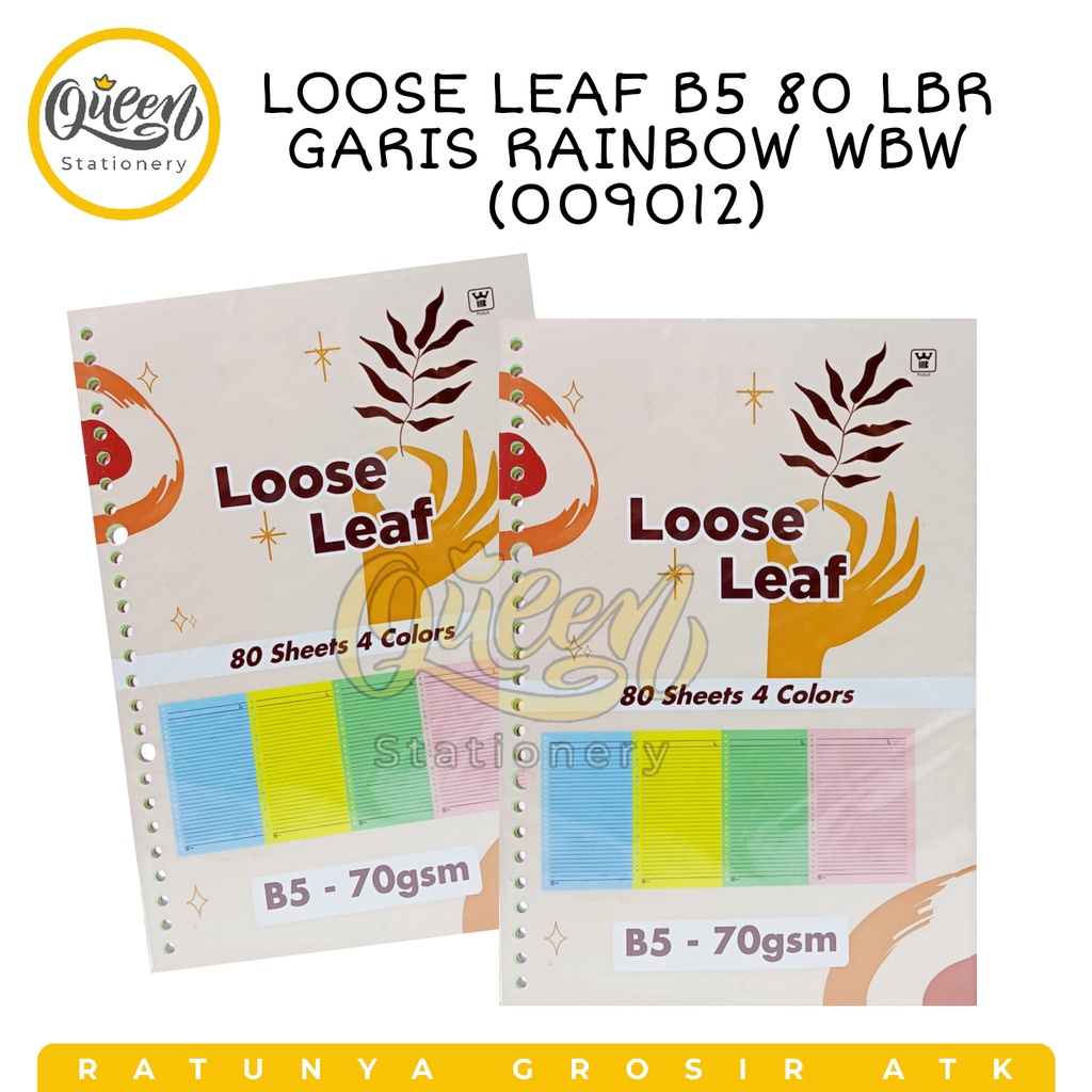 

LOOSE LEAF B5 80 LBR GARIS RAINBOW WBW (009012)/ REFILL BINDER A5 / ISI BINDER WARNA