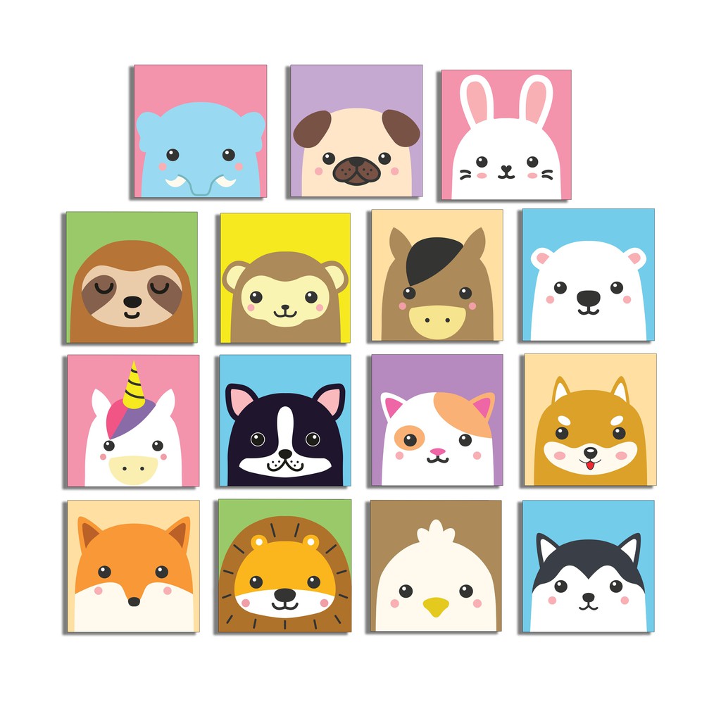 

Paint By Number Kit Kawaii Animal Part 1 Kanvas 20 x 20 cm