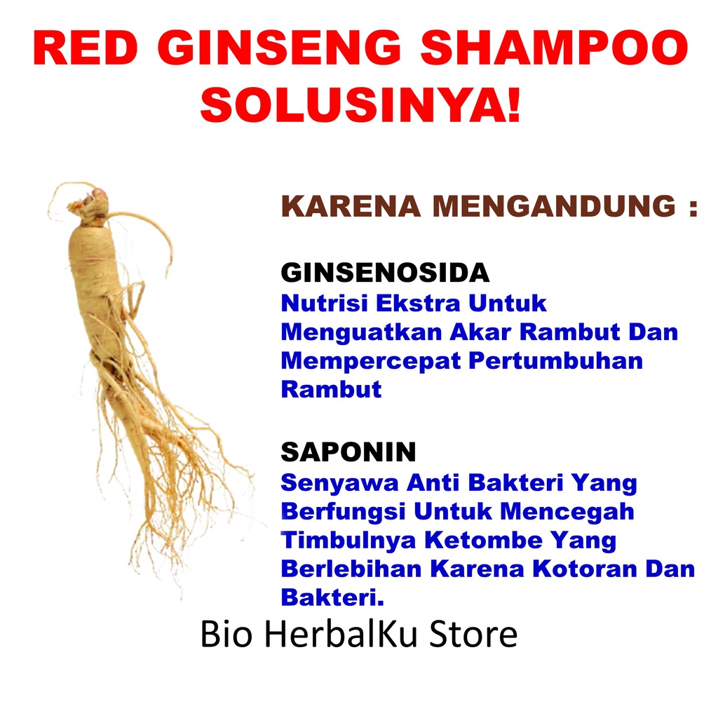 Shampoo Rambut Rontok Penyubur Rambut Rontok Red Ginseng Shampoo B4B