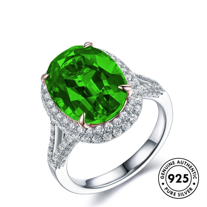 Cincin Sterling Silver 925 Dengan Batu Permata Warna-Warni Elegan Mewah Untuk Wanita