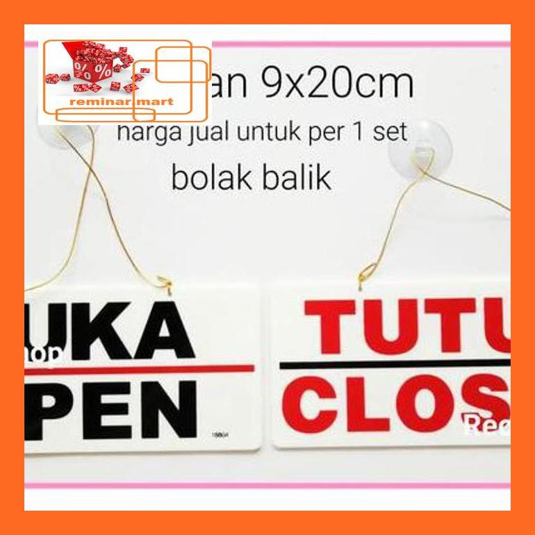 

474Srem Sign Board Sign Label Acrylic Akrilik Buka Tutup / Open Close Repjd80E