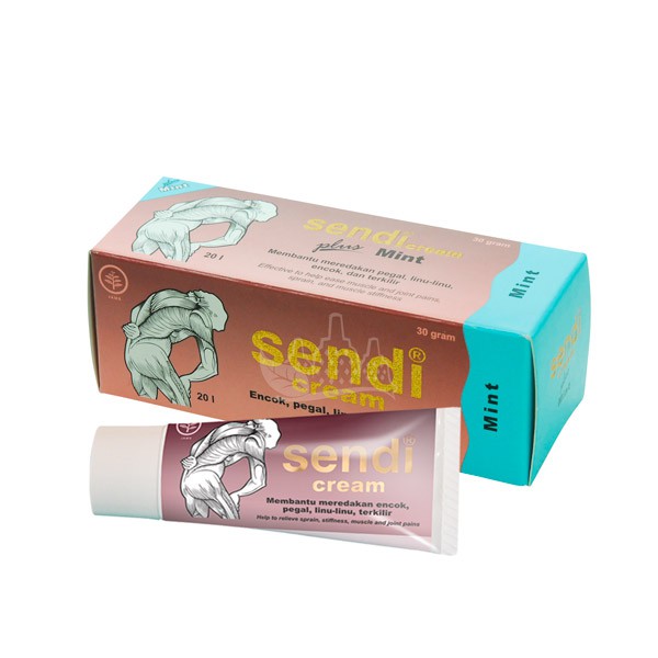 SENDI CREAM MINT 30 GRAM - Borobudur Herbal - Membantu meredakan pegal, nyeri otot pinggang, encok