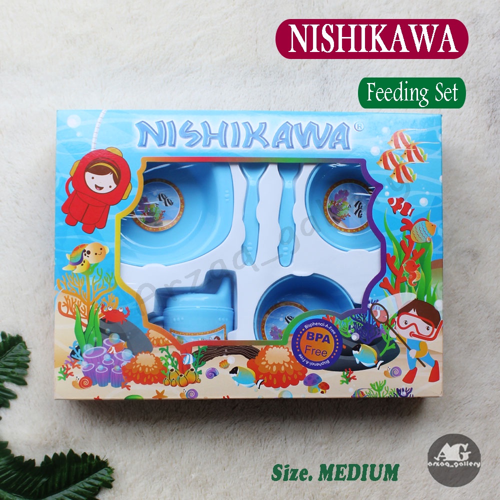 FEEDING SET NISHIKAWA  UK TANGGUNG | GIFT SET | TEMPAT MAKAN BAYI| PERLENGKAPAN TEMPAT MAKAN BAYI