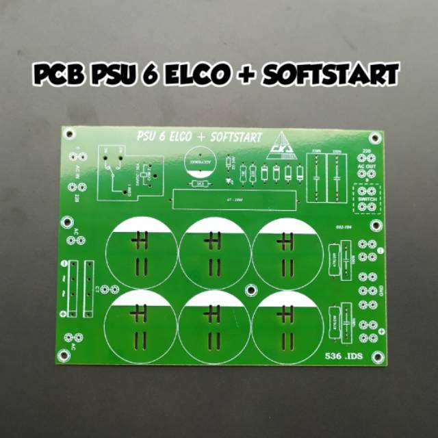 PCB PSU 6 ELCO + SOFTSTART