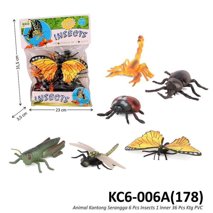 Mainan Insects / Binatang Serangga Insects 6 pcs Besar