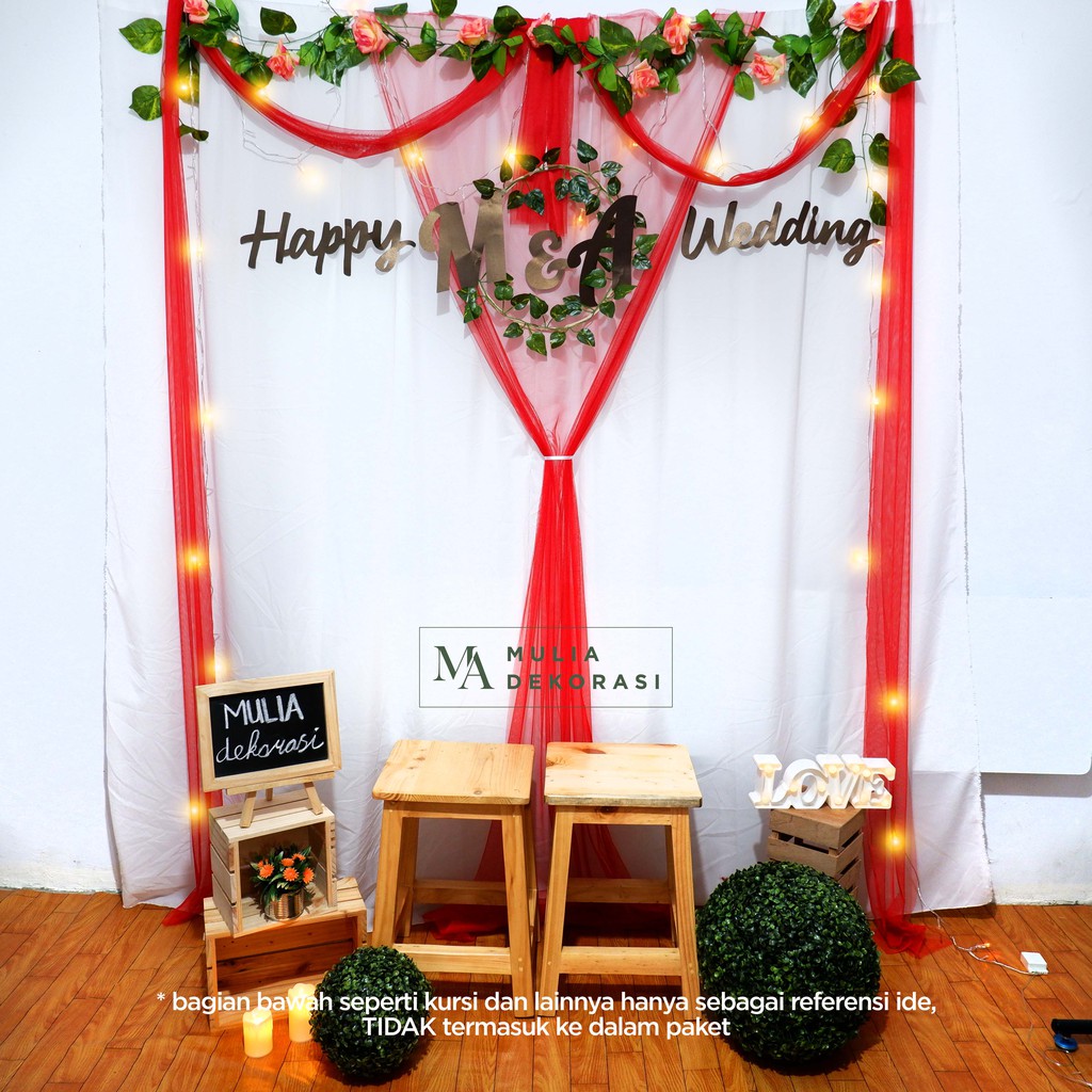 Dekorasi Lamaran Tunangan Backdrop Nikahan PhotoBooth DIY Akad Nikah Aqiqah Khitan Paket Mulia F