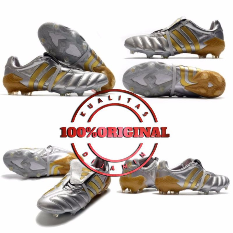 Sepatu bola Adidas Predator Mania Metallic Silver soccer tormentor