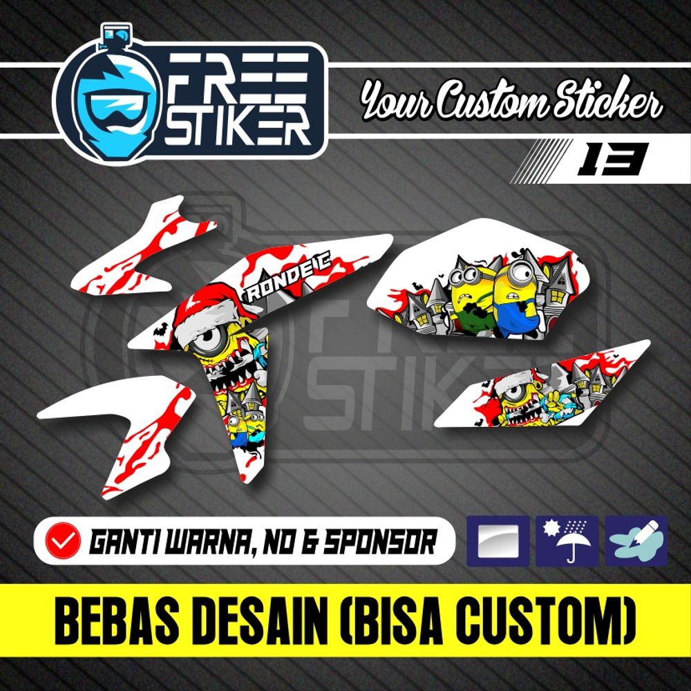 STIKER STRIPING VIXION NVA MINION ZOMBIE PUTIH