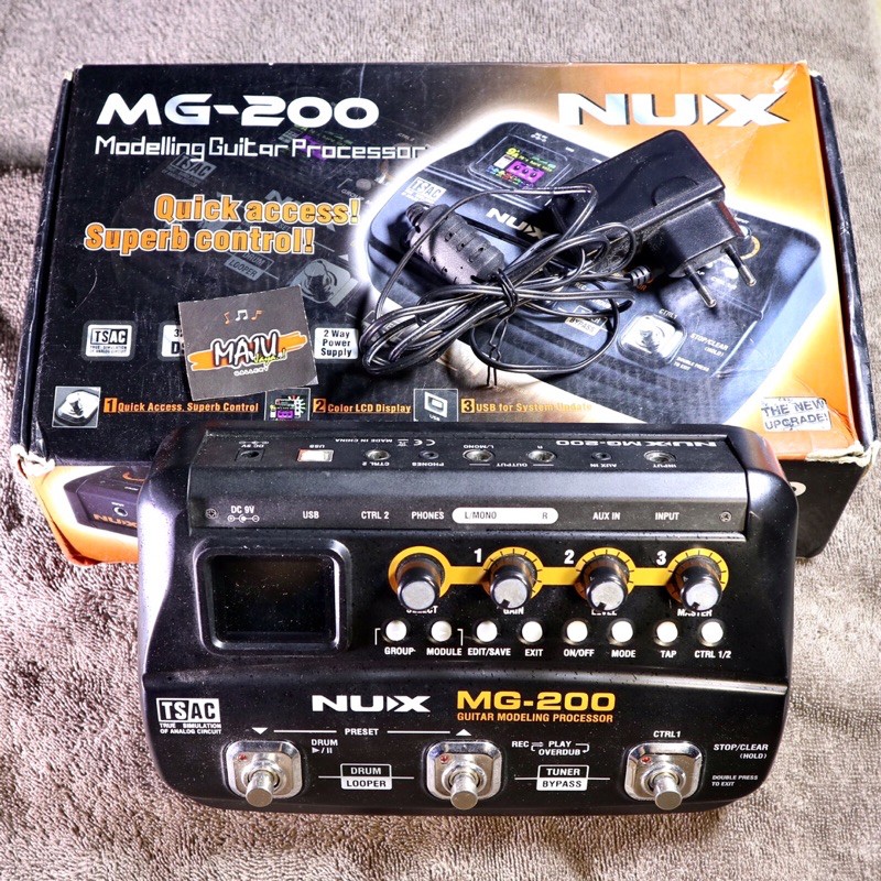 efek gitar bass elektrik nux mg200 digital multi effect pedal chorus distortion delay reverb EQ