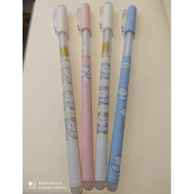 

Pulpen bisa dihapus karakter kucing lucu dan imut terbaru isi 12 pcs