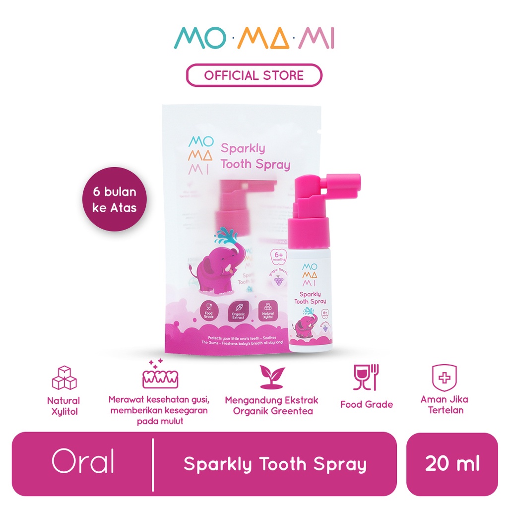 Momami Sparkly Tooth Spray / Semprotan Perawatan Gigi Anak - 20ml