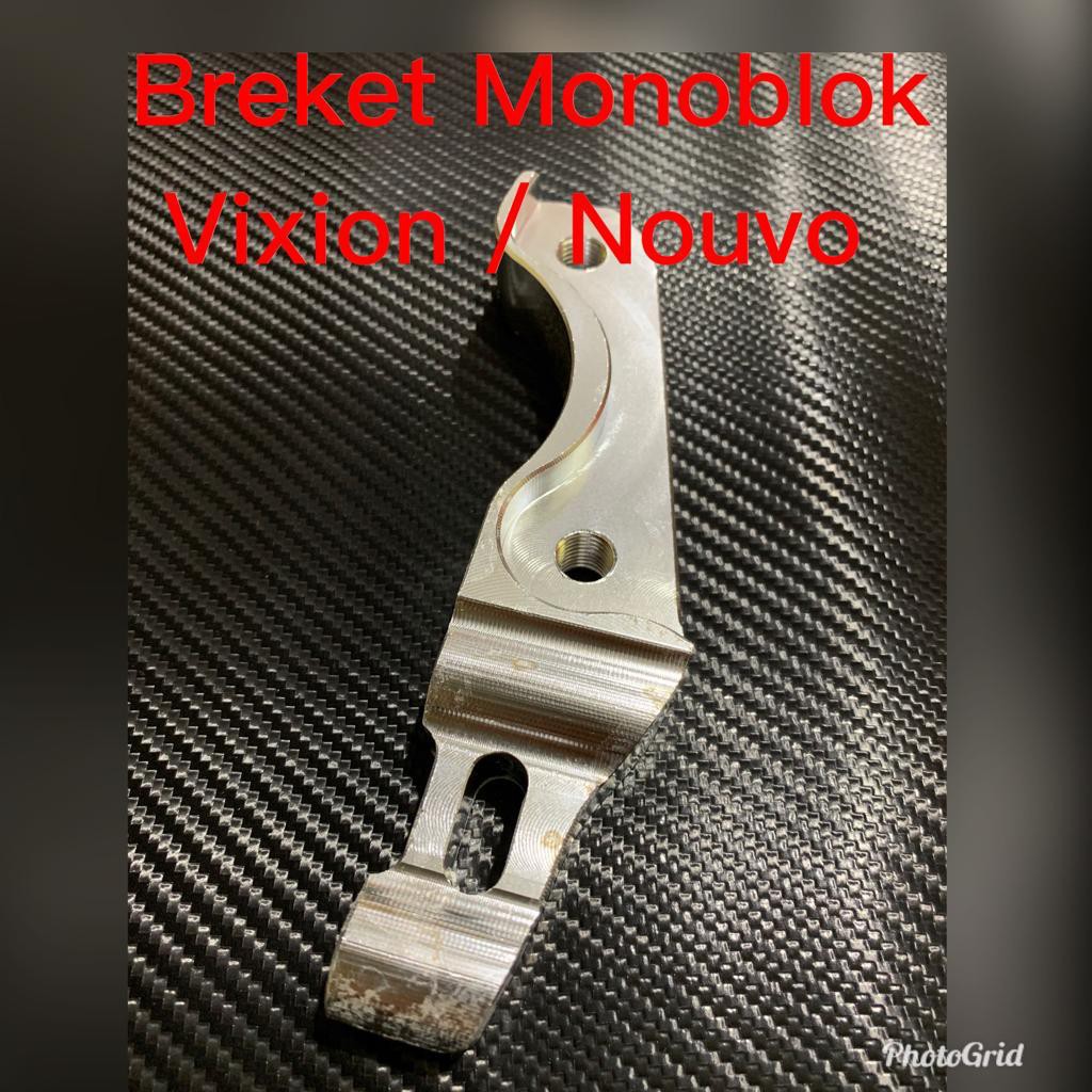 BREKET Kaliper 4Piston MONOBLOK Nis5in Brcmbo Disc Brake Adapter Caliper Monoblok Mio Beat Scoopy Vario125 Nouvo Vixion MX Sonic NMax Aerox PCX150 Ninja150 Wave Supra Kharisma Copy Ori  FOURSIX_46