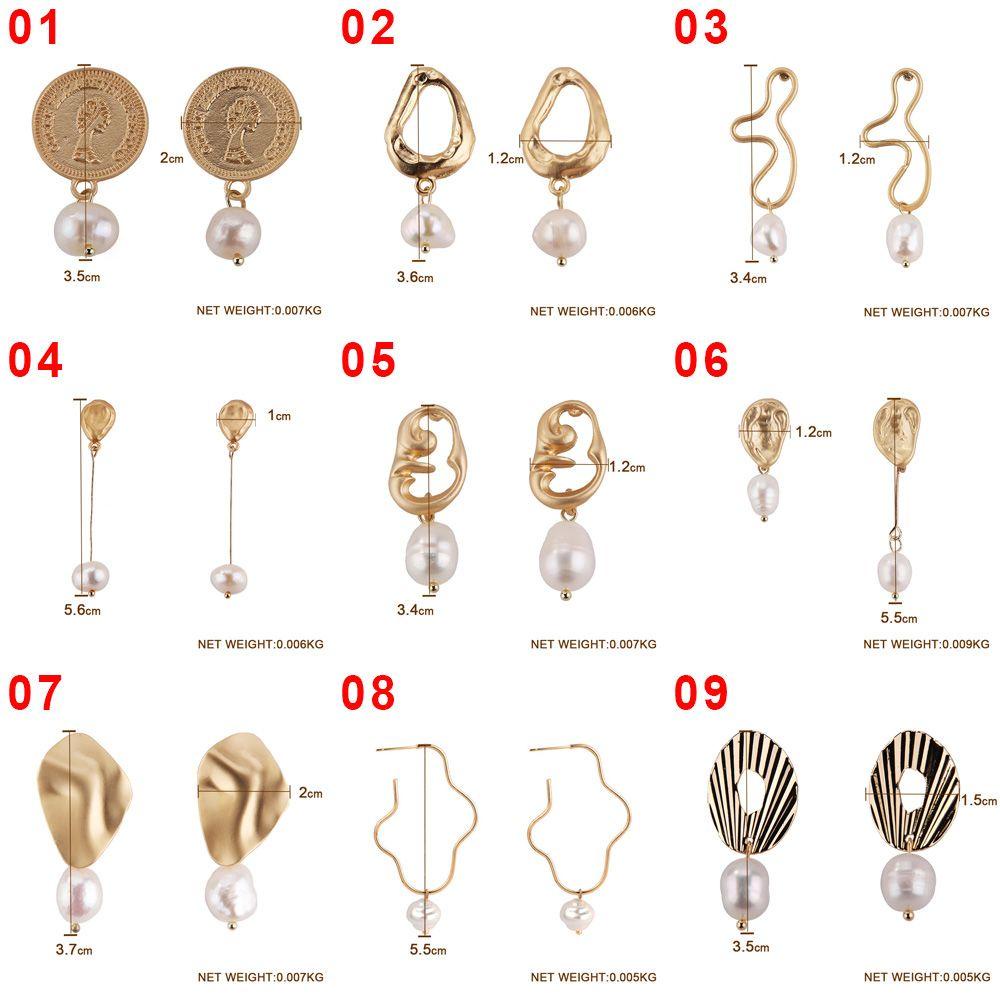 PREVA Freshwater Pearl Earrings Boho  Baroque Wedding Party Jewelry Geometric Irregular