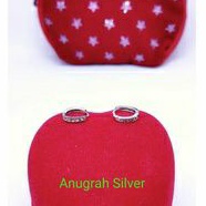 (COD)Anting jepit anak &amp; remaja donat mata diamond putih perak asli 925/silver lapisan emas putih murni.