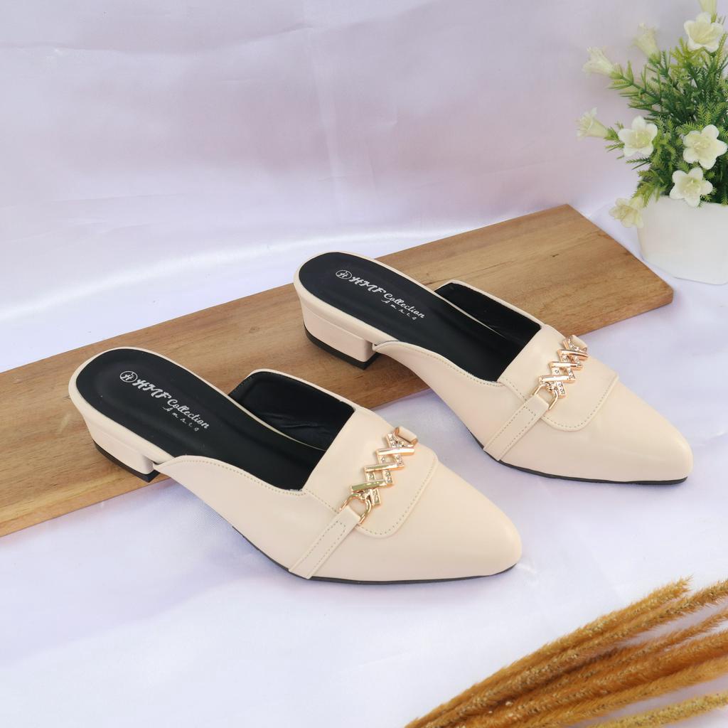 HMF Viyury Sepatu Heels Mules Wanita 3 cm MT14