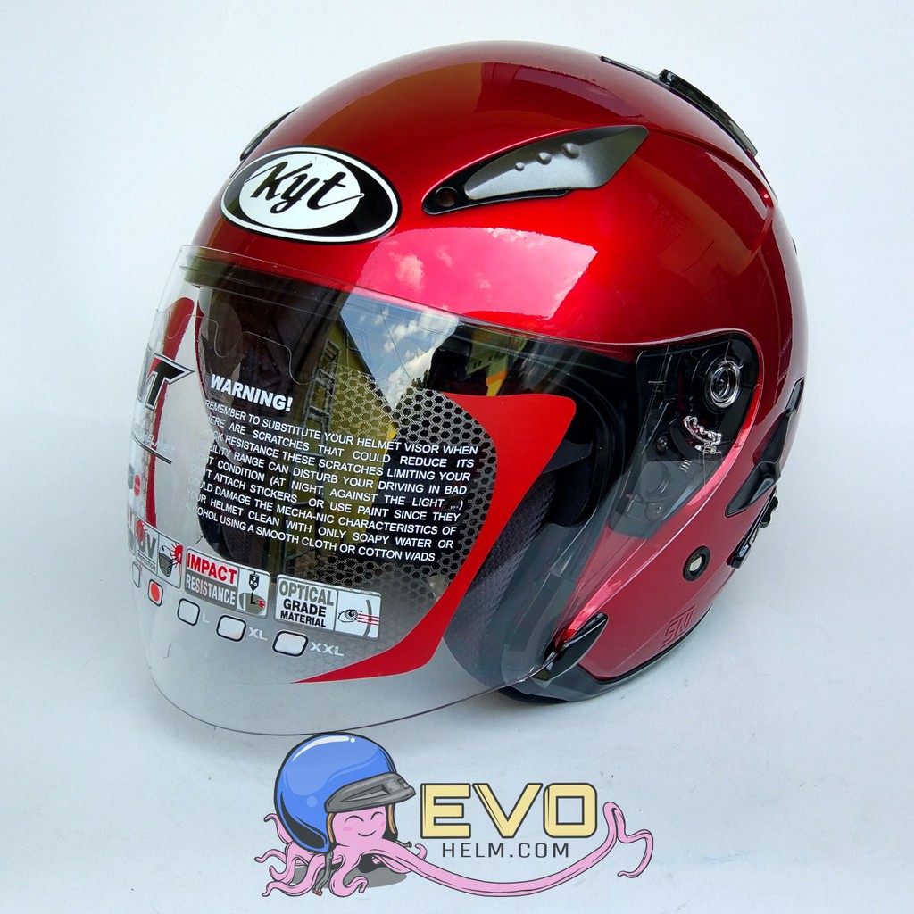 KYT GALAXY_SOLID RED MAROON (DOUBEL VISOR)