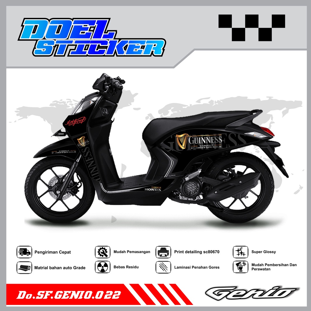 Sticker Striping Variasi Genio List Variasi Hologram , Crome Doel 022