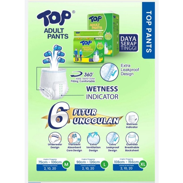 PAMPERS / POPOK CELANA DEWASA " TOP PANTS"