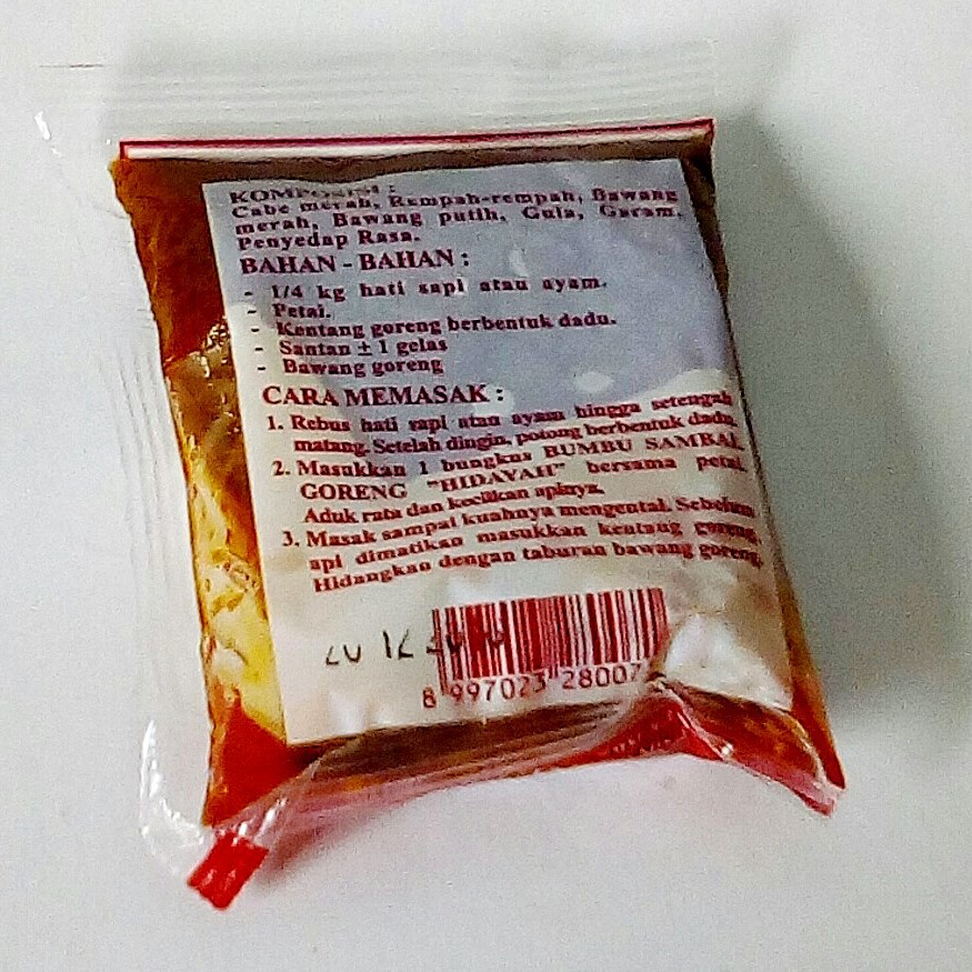 Bumbu Instan Sambal Goreng Ati Hati Ampela Tempe Terasi Kentang Santan Tahu Shopee Indonesia