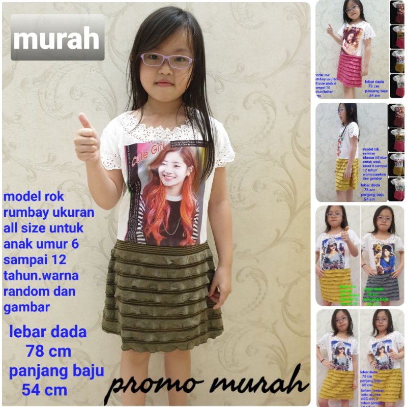 promomurah!!!model rok rumbay ABG L tgn pendek