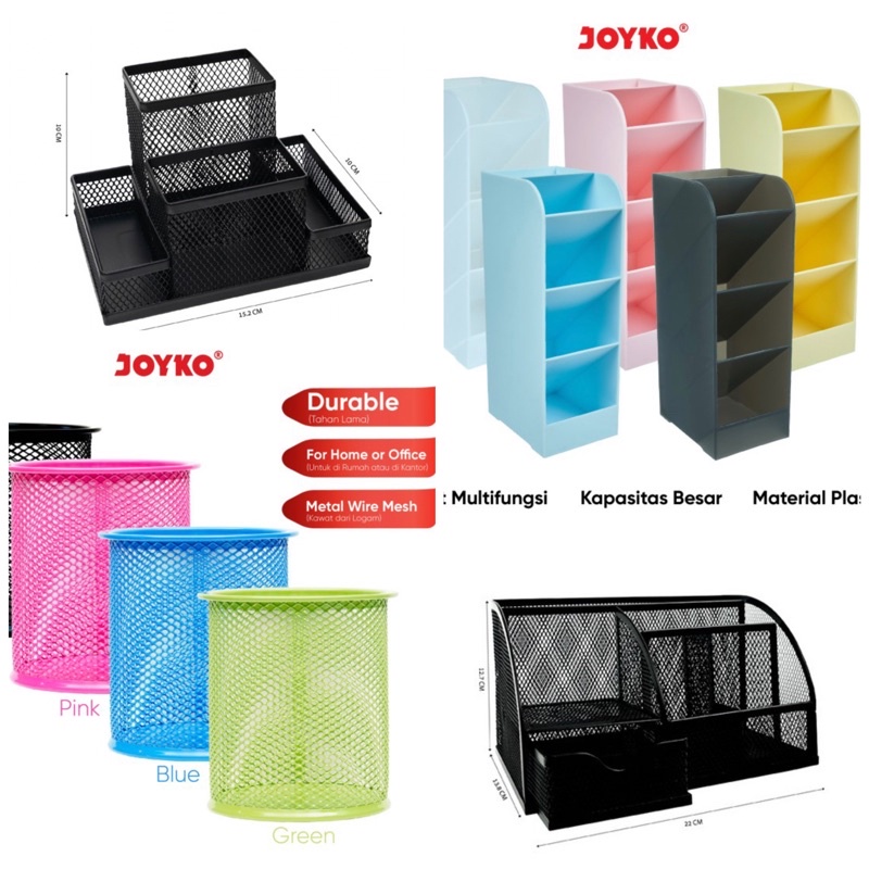 JOYKO - DESK SET ORGANIZER PEN / PENSIL SET MEJA JARING JALA BLACK HITAM DS-22 / DS-19