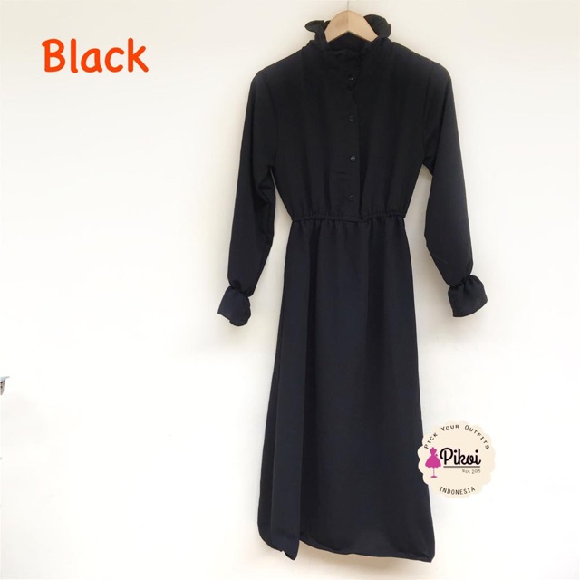 Dress polos bangkok / dress halter korea / dress vintage murah / dress busui / dress hitam mura 1814