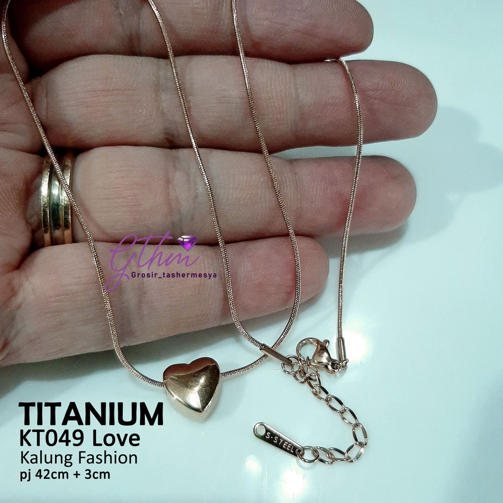 Kalung Titanium LOVE Rose Stainless Steel KT049 GTHM