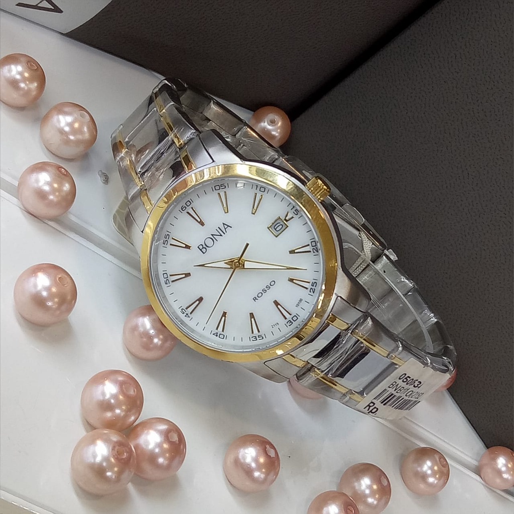 BONIA ROSSO BNB10100-2152 SILVER GOLD JAM TANGAN WANITA ORIGINAL ORI