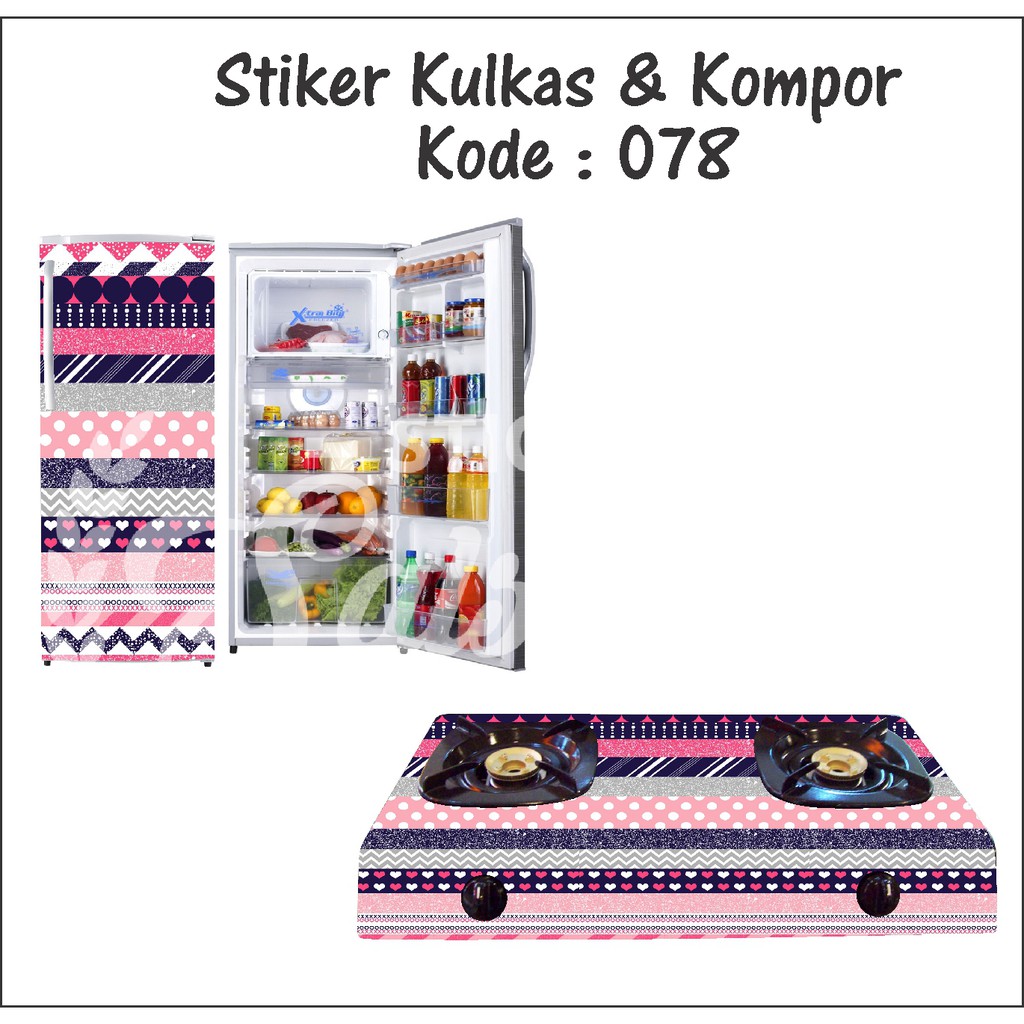 stiker kulkas dan  stiker kompor kompor 078 etnik pink black