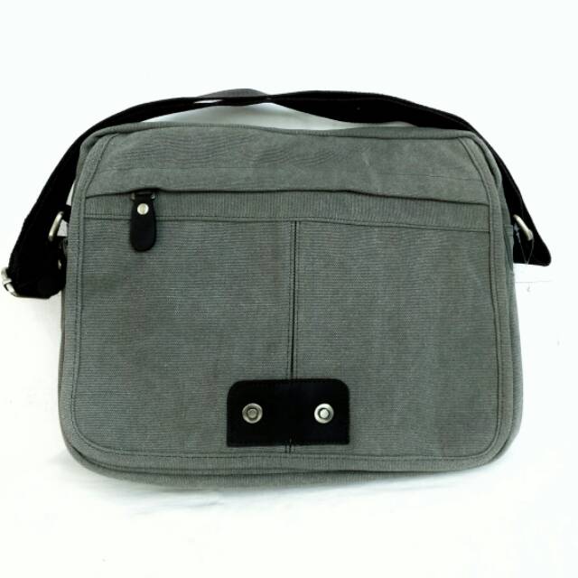 Tas Selempang Casual Kanvas Bourzu 370 - Gray Navy Abu