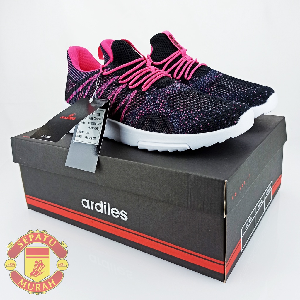 Ardiles Men Carnegie Sepatu Sneakers - Hitam/Merah Fushia