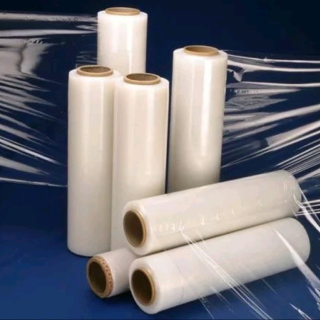 plastik wraping stretch film 50 cm x 250 meter 12 micron bening murah