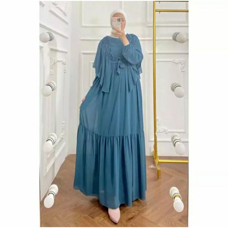 Aorora Maxy Baju Kondangan Wanita Gamis Ceruty Babydoll Dress Busui Gaun Pesta Muslimah Long Dress Jumbo