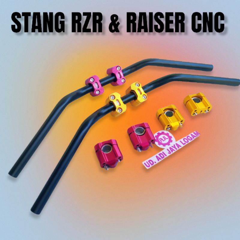 Stang RZR pnp Satria FU Vixion CB150 Lengkap dengan Raiser CNC dan baut