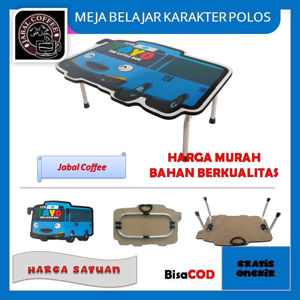 Meja Belajar Lipat Portable Minimalis Karakter / Meja Belajar Lipat Karakter Kepala Polos / Meja Leptop Anak