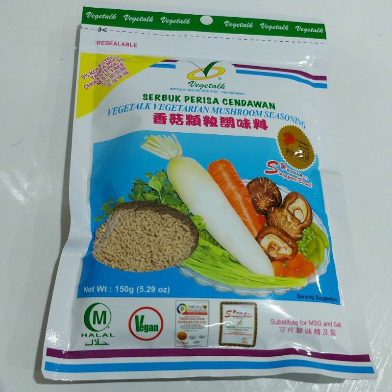 

VEGETALK VEGETARIAN MUSHROOM SEASONING, 150g, SERBUK PERISA CENDAWAN