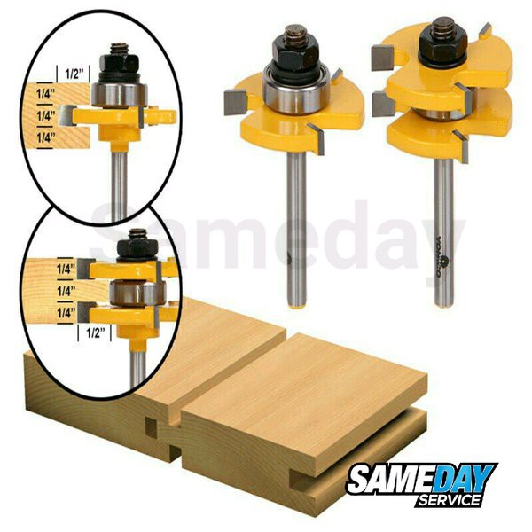 Mata Profil Tonque and Groove Router Bit Set Trimmer Woodworking