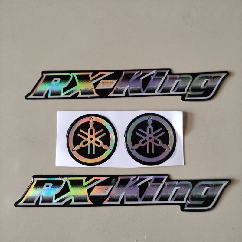 EMBLEM STIKER TIMBUL YAMAHA RX KING KUALITAS TERBAIK-HOLOGRAM HITAM