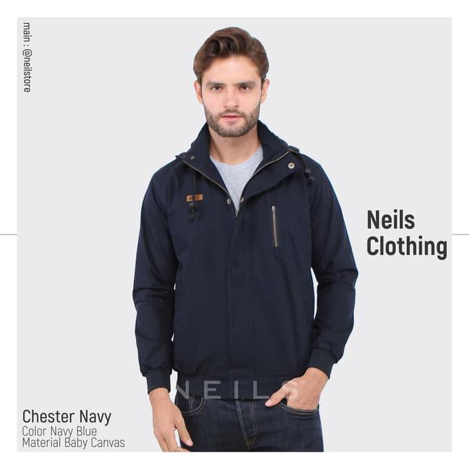 JAKET CHESTER NAVY NEILS WINDBREAKER / JAKET VESPA / JAKET MOTOR - Navy