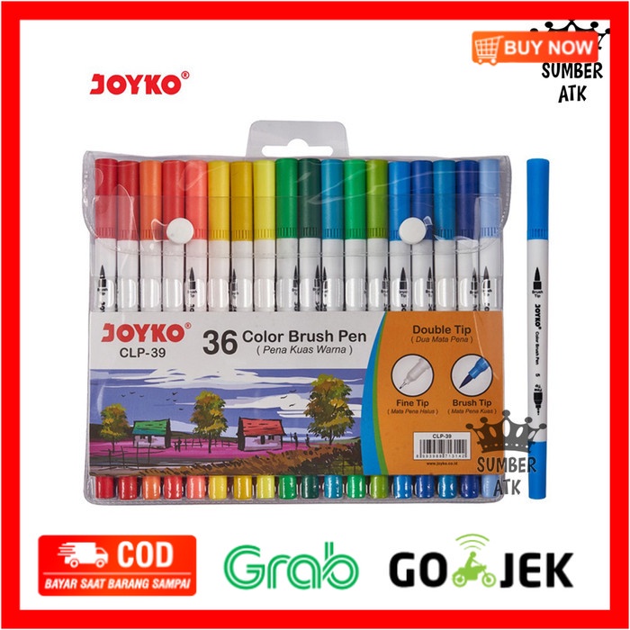 

(BISA COD) Color Brush Pen Pena Kuas Warna Joyko CLP-39 36 Warna Color