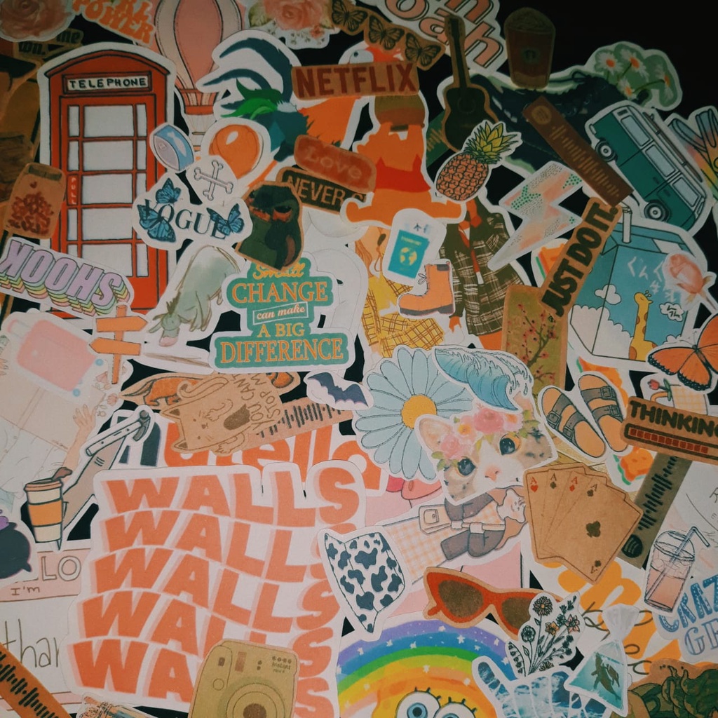 

[Min. 25] Sticker Tumblr Satuan / Stiker Vsco Aesthetic / Stiker Case Hp Laptop Satuan Murah RANDOM